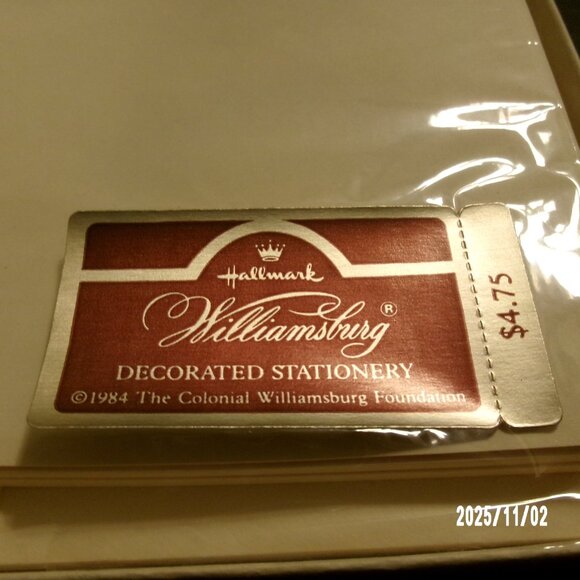 Vintage NOS boxed HALLMARK 1984 Stationery Colonial Williamsburg Collection 1984 - Picture 6 of 7